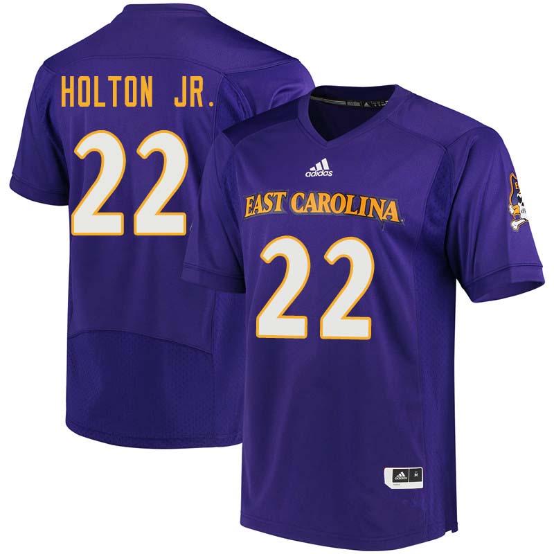 Men #22 Marcus Holton Jr. East Carolina Pirates College Football Jerseys Sale-Purple